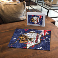 Australia Flag Day Puzzle Cool Kangaroo Beer Aussie Aussie Oi Oi