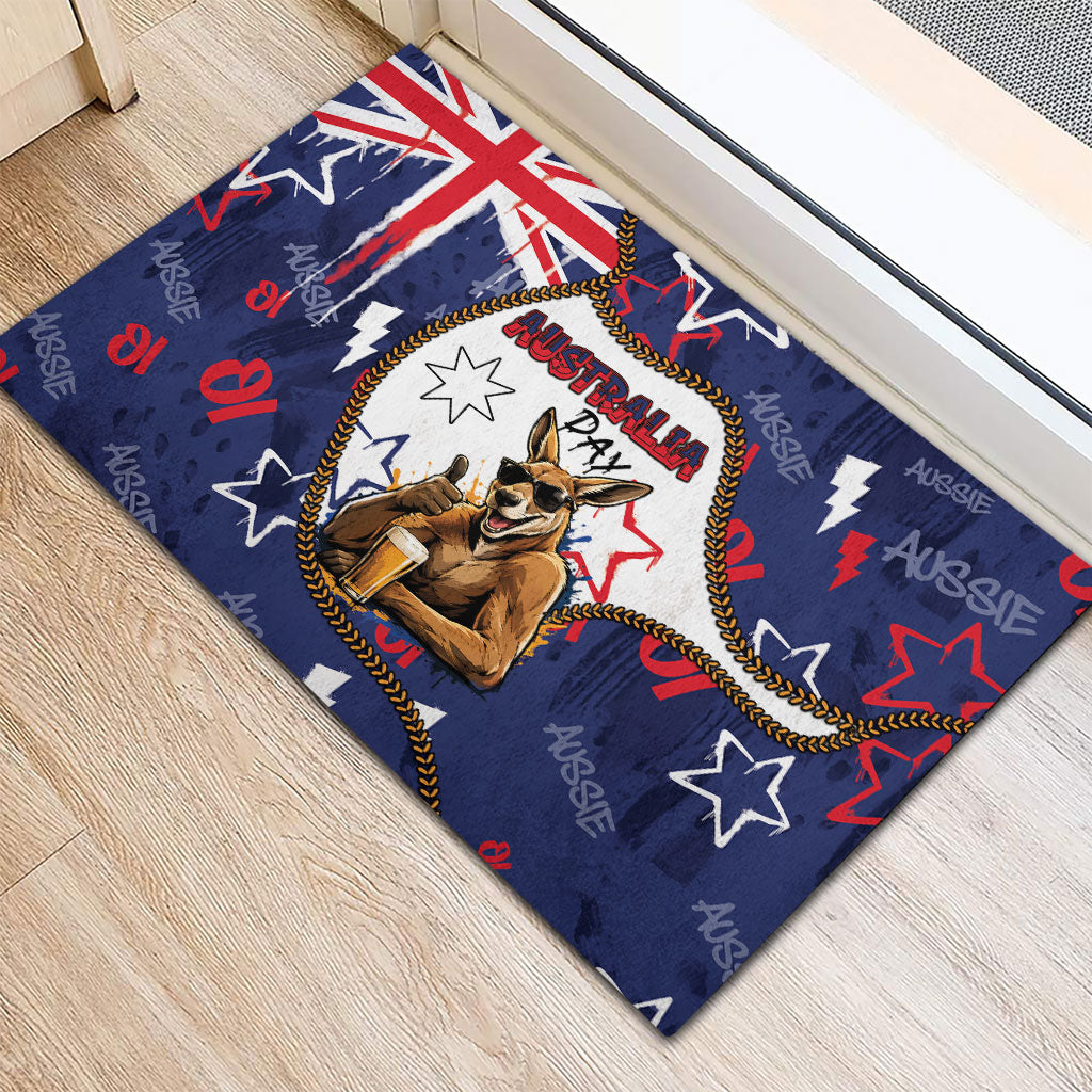 Australia Flag Day Rubber Doormat Cool Kangaroo Beer Aussie Aussie Oi Oi