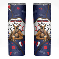 Australia Flag Day Skinny Tumbler Cool Kangaroo Beer Aussie Aussie Oi Oi