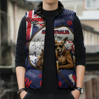 Australia Flag Day Sleeveless Puffer Jacket Cool Kangaroo Beer Aussie Aussie Oi Oi