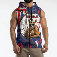 Australia Flag Day Sleeveless Zip Hoodie Cool Kangaroo Beer Aussie Aussie Oi Oi