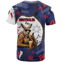 Australia Flag Day T Shirt Cool Kangaroo Beer Aussie Aussie Oi Oi