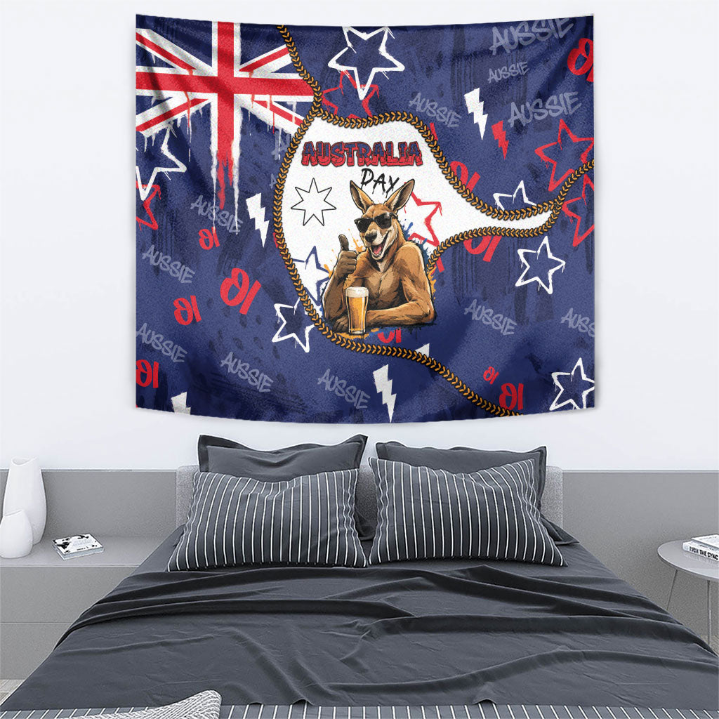 Australia Flag Day Tapestry Cool Kangaroo Beer Aussie Aussie Oi Oi
