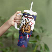 Australia Flag Day Tumbler With Handle Cool Kangaroo Beer Aussie Aussie Oi Oi