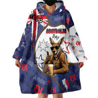 Australia Flag Day Wearable Blanket Hoodie Cool Kangaroo Beer Aussie Aussie Oi Oi