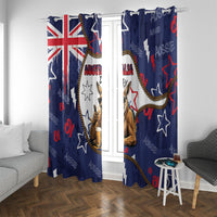 Australia Flag Day Window Curtain Cool Kangaroo Beer Aussie Aussie Oi Oi