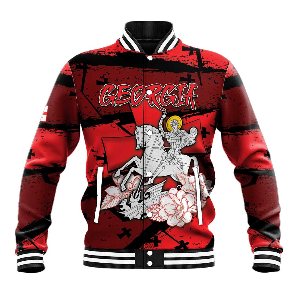 Personalized Georgia Baseball Jacket Patron Saint Symbol - Wonder Print Shop
