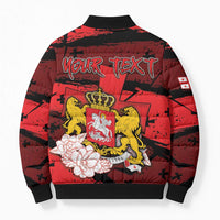 Personalized Georgia Bomber Puffer Jacket Patron Saint Symbol - Wonder Print Shop