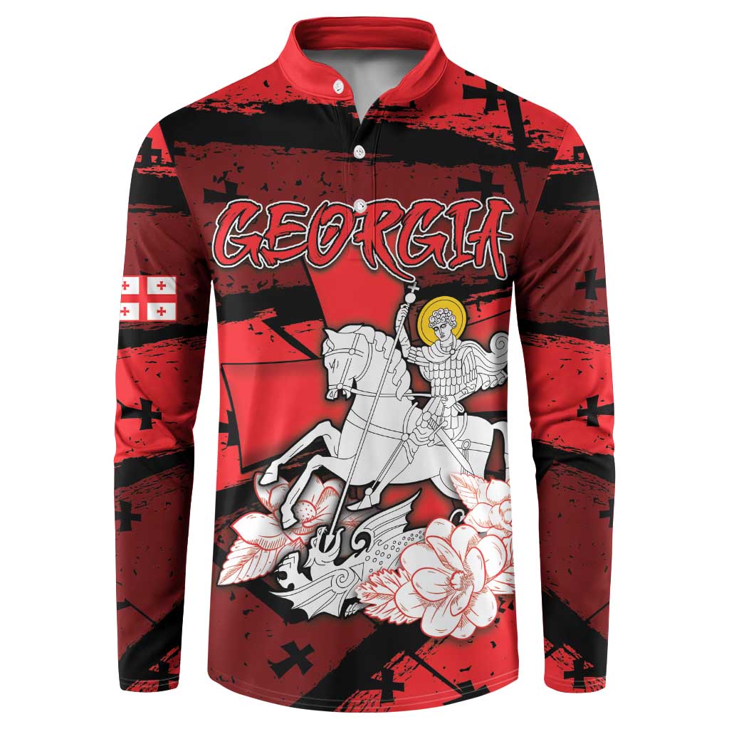 Personalized Georgia Button Sweatshirt Patron Saint Symbol - Wonder Print Shop