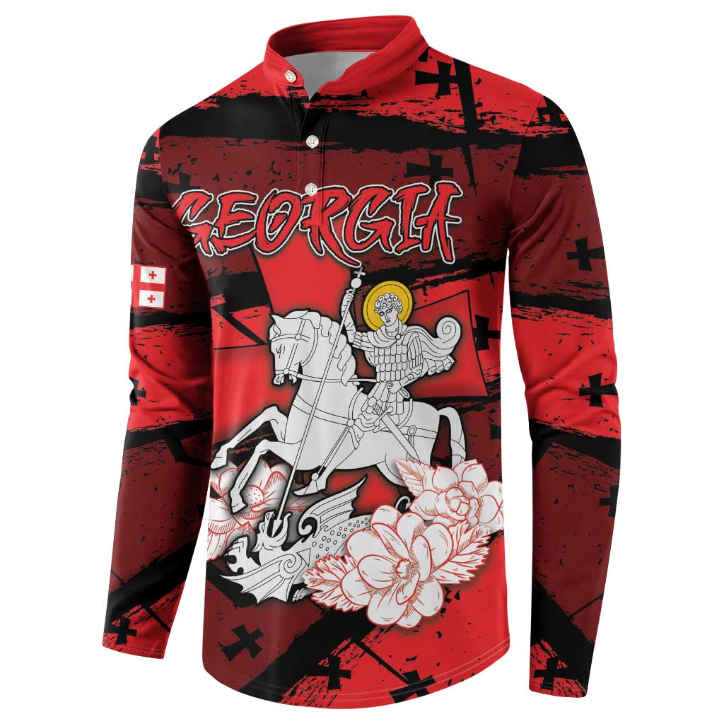 Personalized Georgia Button Sweatshirt Patron Saint Symbol - Wonder Print Shop