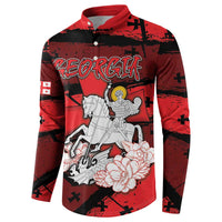 Personalized Georgia Button Sweatshirt Patron Saint Symbol - Wonder Print Shop