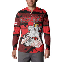 Personalized Georgia Button Sweatshirt Patron Saint Symbol - Wonder Print Shop