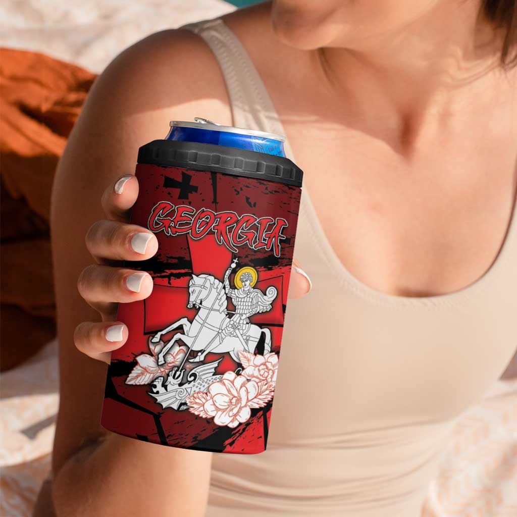 Personalized Georgia 4 in 1 Can Cooler Tumbler Patron Saint Symbol - Wonder Print Shop