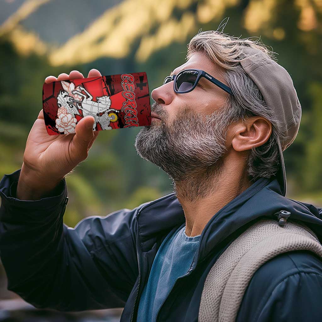 Personalized Georgia 4 in 1 Can Cooler Tumbler Patron Saint Symbol - Wonder Print Shop