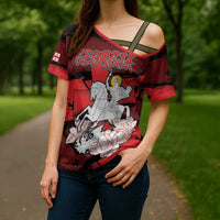 Personalized Georgia Cross Shoulder Shirt Patron Saint Symbol - Wonder Print Shop