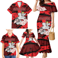 Personalized Georgia Family Matching Mermaid Dress and Hawaiian Shirt Patron Saint Symbol - Wonder Print Shop