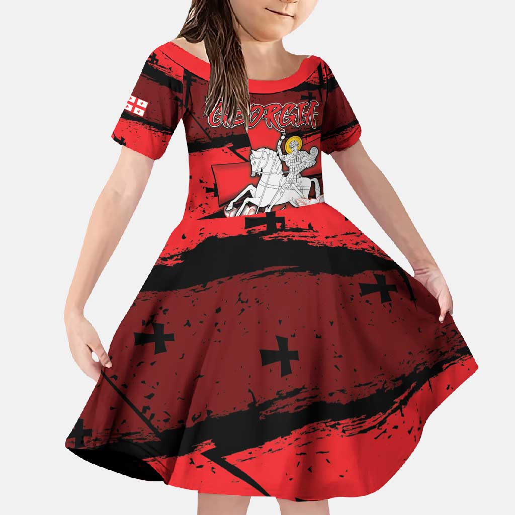 Personalized Georgia Family Matching Off Shoulder Maxi Dress and Hawaiian Shirt Patron Saint Symbol - Wonder Print Shop