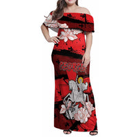 Personalized Georgia Family Matching Off Shoulder Maxi Dress and Hawaiian Shirt Patron Saint Symbol - Wonder Print Shop