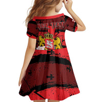 Personalized Georgia Family Matching Off Shoulder Short Dress and Hawaiian Shirt Patron Saint Symbol - Wonder Print Shop