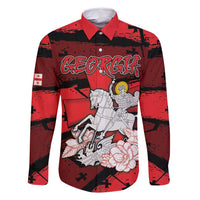 Personalized Georgia Family Matching Off Shoulder Short Dress and Hawaiian Shirt Patron Saint Symbol - Wonder Print Shop