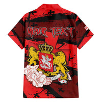 Personalized Georgia Family Matching Short Sleeve Bodycon Dress and Hawaiian Shirt Patron Saint Symbol - Wonder Print Shop