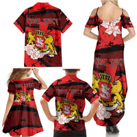 Personalized Georgia Family Matching Summer Maxi Dress and Hawaiian Shirt Patron Saint Symbol - Wonder Print Shop