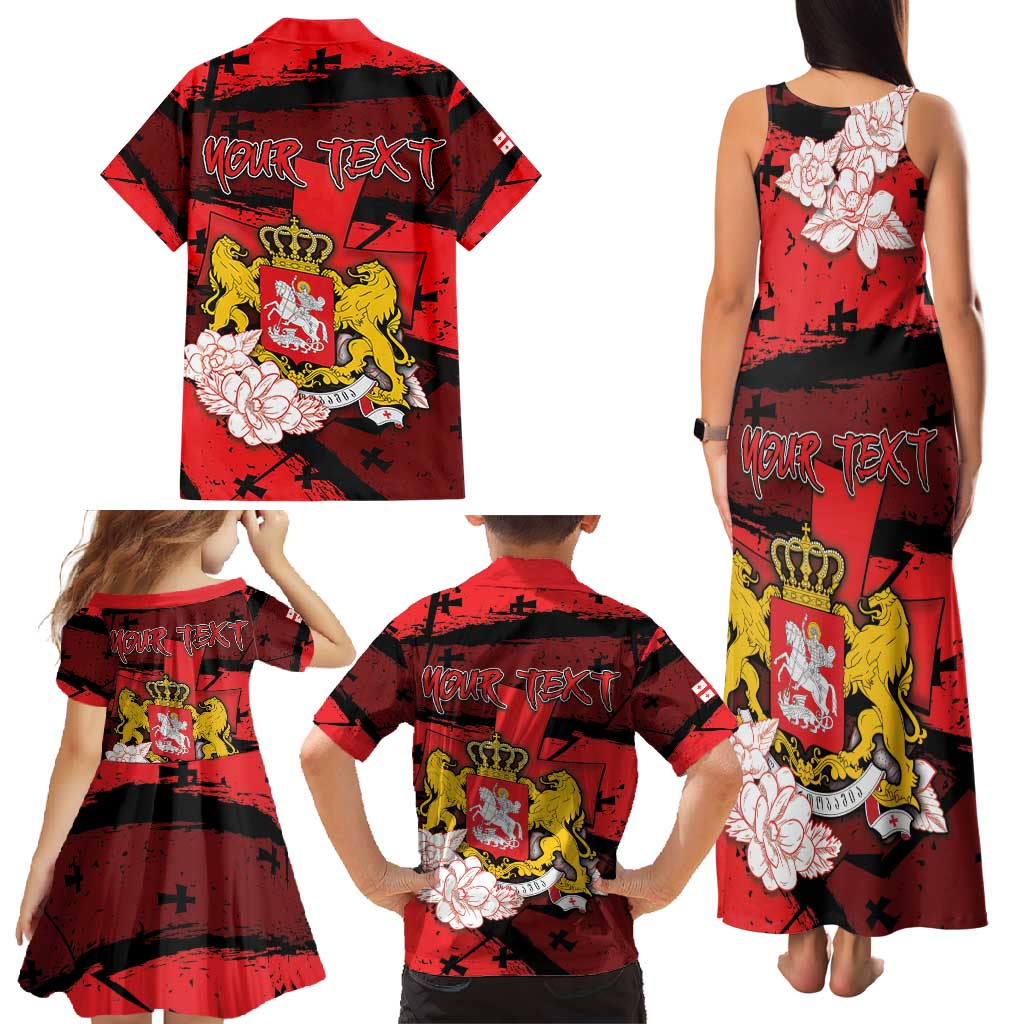Personalized Georgia Family Matching Tank Maxi Dress and Hawaiian Shirt Patron Saint Symbol - Wonder Print Shop