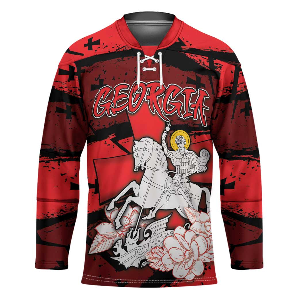 Personalized Georgia Hockey Jersey Patron Saint Symbol - Wonder Print Shop
