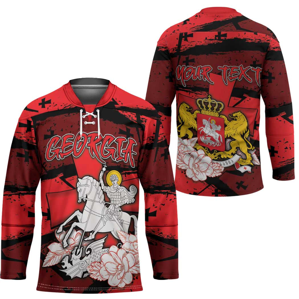 Personalized Georgia Hockey Jersey Patron Saint Symbol - Wonder Print Shop