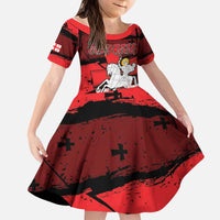 Personalized Georgia Kid Short Sleeve Dress Patron Saint Symbol - Wonder Print Shop