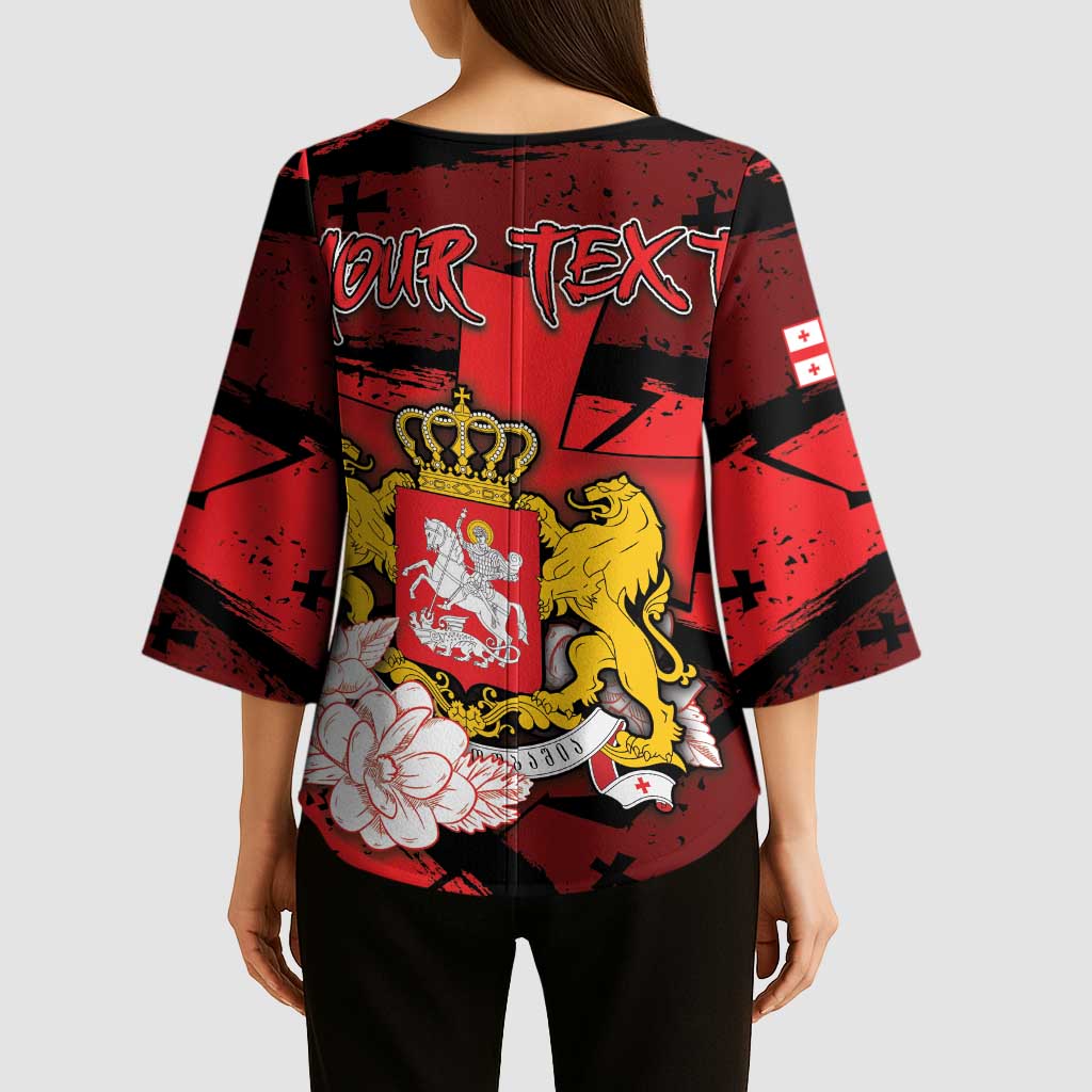 Personalized Georgia Kimono Sleeve Blouse Patron Saint Symbol - Wonder Print Shop