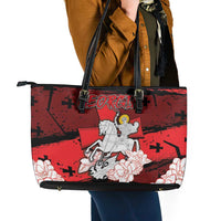 Georgia Leather Tote Bag Patron Saint Symbol - Wonder Print Shop