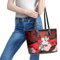 Georgia Leather Tote Bag Patron Saint Symbol - Wonder Print Shop