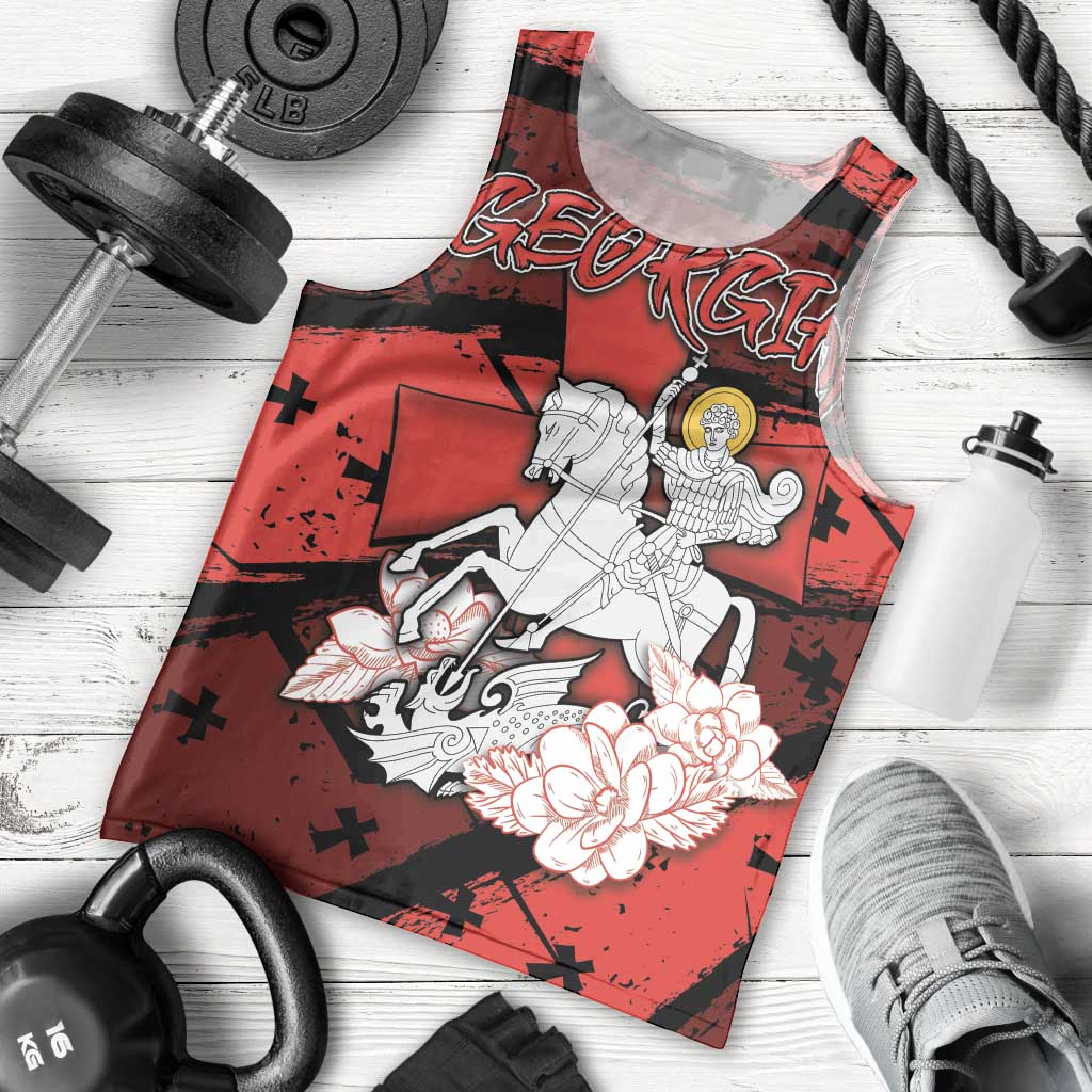 Personalized Georgia Men Tank Top Patron Saint Symbol - Wonder Print Shop