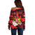 Personalized Georgia Off Shoulder Sweater Patron Saint Symbol - Wonder Print Shop