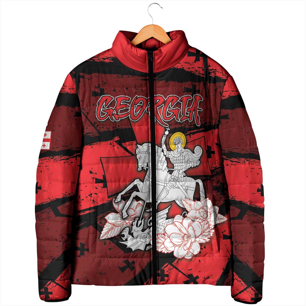 Personalized Georgia Padded Jacket Patron Saint Symbol - Wonder Print Shop