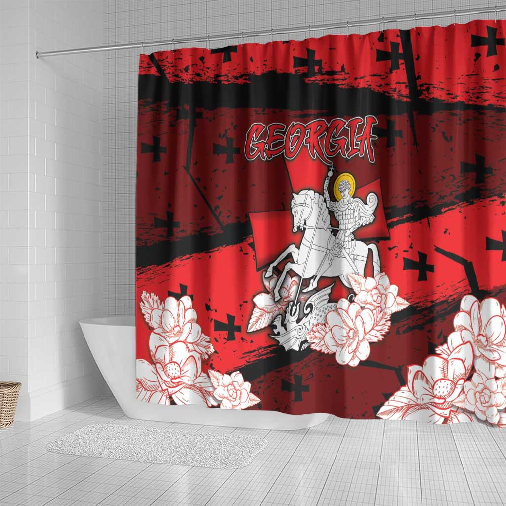 Georgia Shower Curtain Patron Saint Symbol - Wonder Print Shop