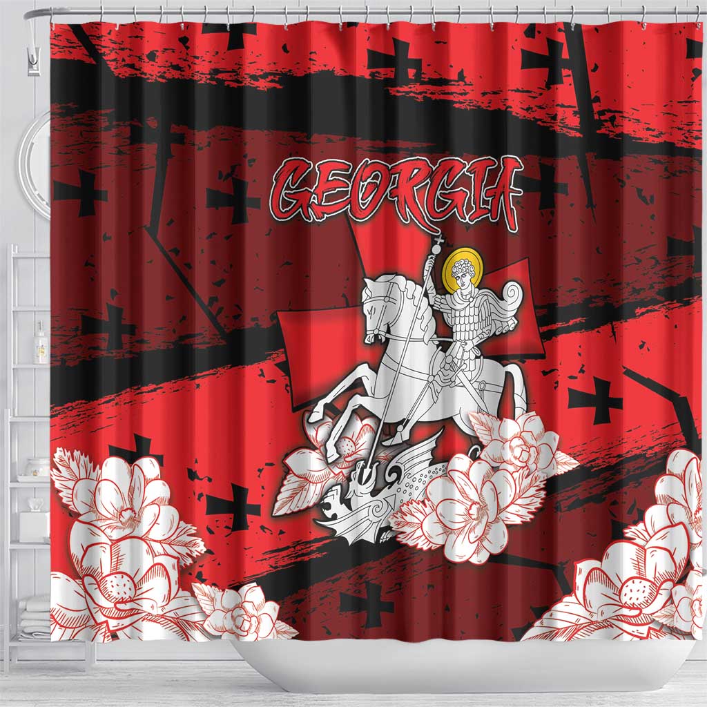 Georgia Shower Curtain Patron Saint Symbol - Wonder Print Shop