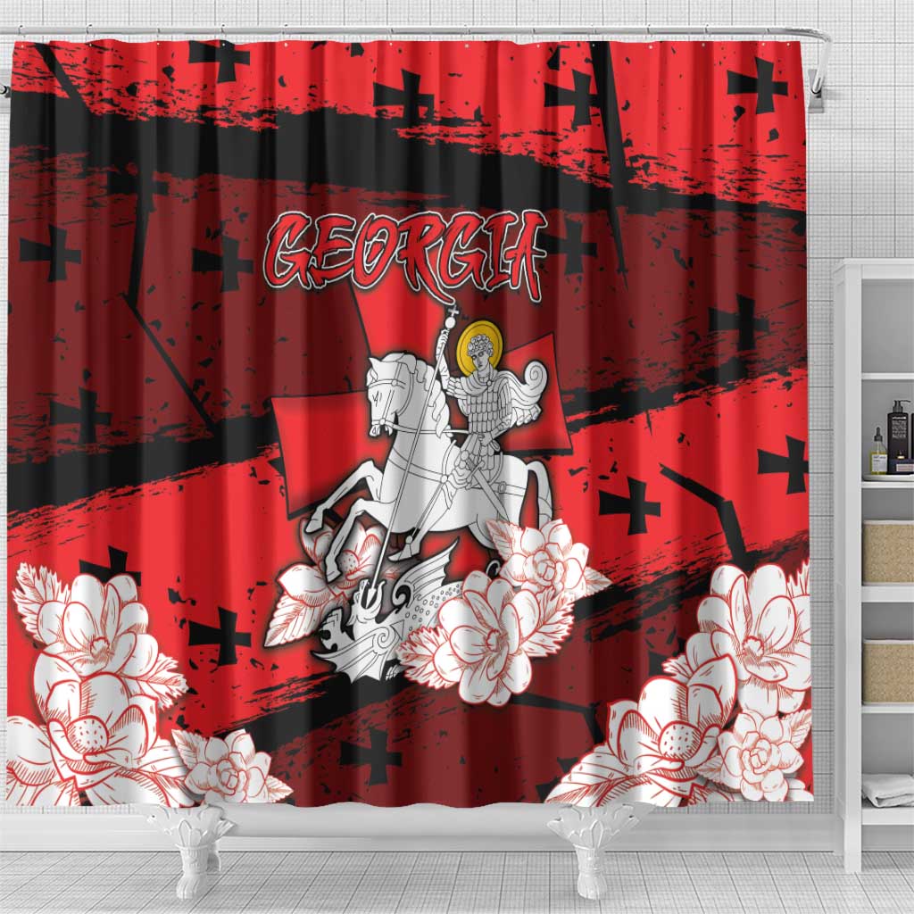 Georgia Shower Curtain Patron Saint Symbol - Wonder Print Shop