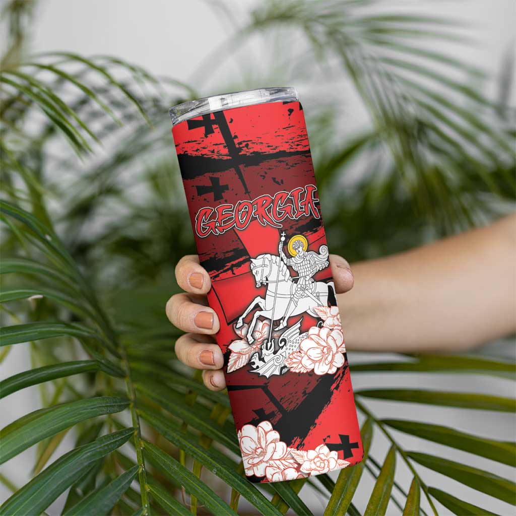 Personalized Georgia Skinny Tumbler Patron Saint Symbol - Wonder Print Shop