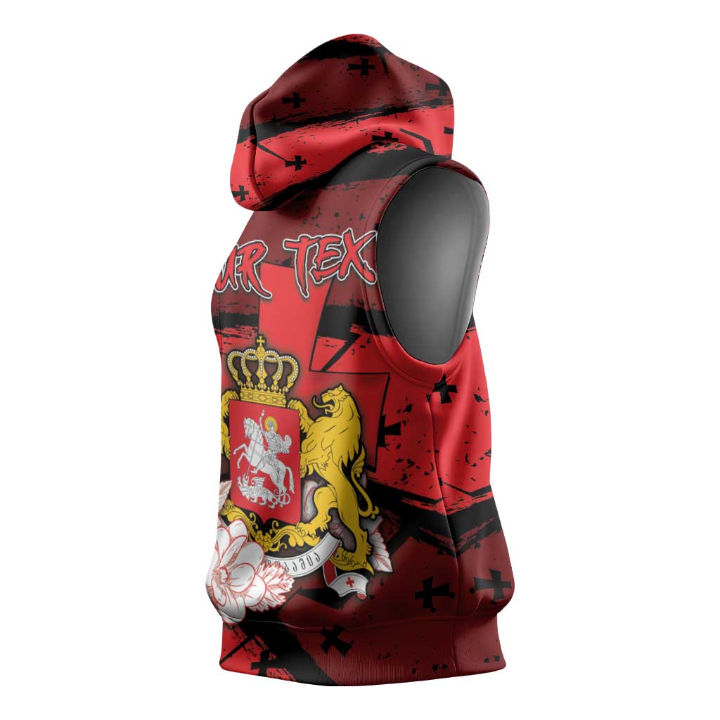 Personalized Georgia Sleeveless Hoodie Patron Saint Symbol - Wonder Print Shop