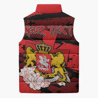 Personalized Georgia Sleeveless Puffer Jacket Patron Saint Symbol - Wonder Print Shop