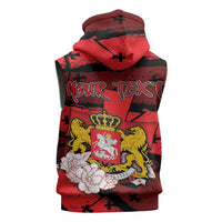 Personalized Georgia Sleeveless Zip Hoodie Patron Saint Symbol - Wonder Print Shop