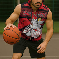 Personalized Georgia Sleeveless Zip Hoodie Patron Saint Symbol - Wonder Print Shop