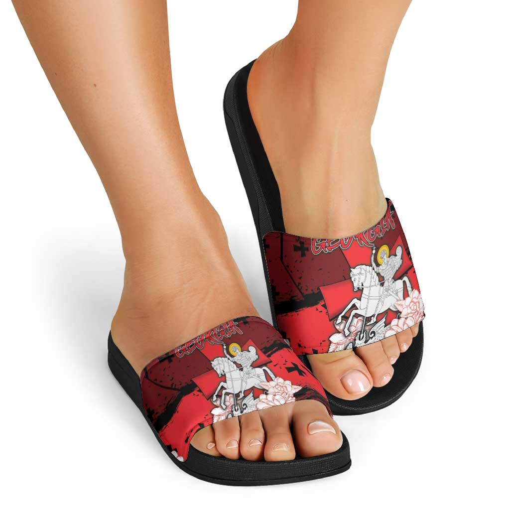 Georgia Slide Sandals Patron Saint Symbol - Wonder Print Shop