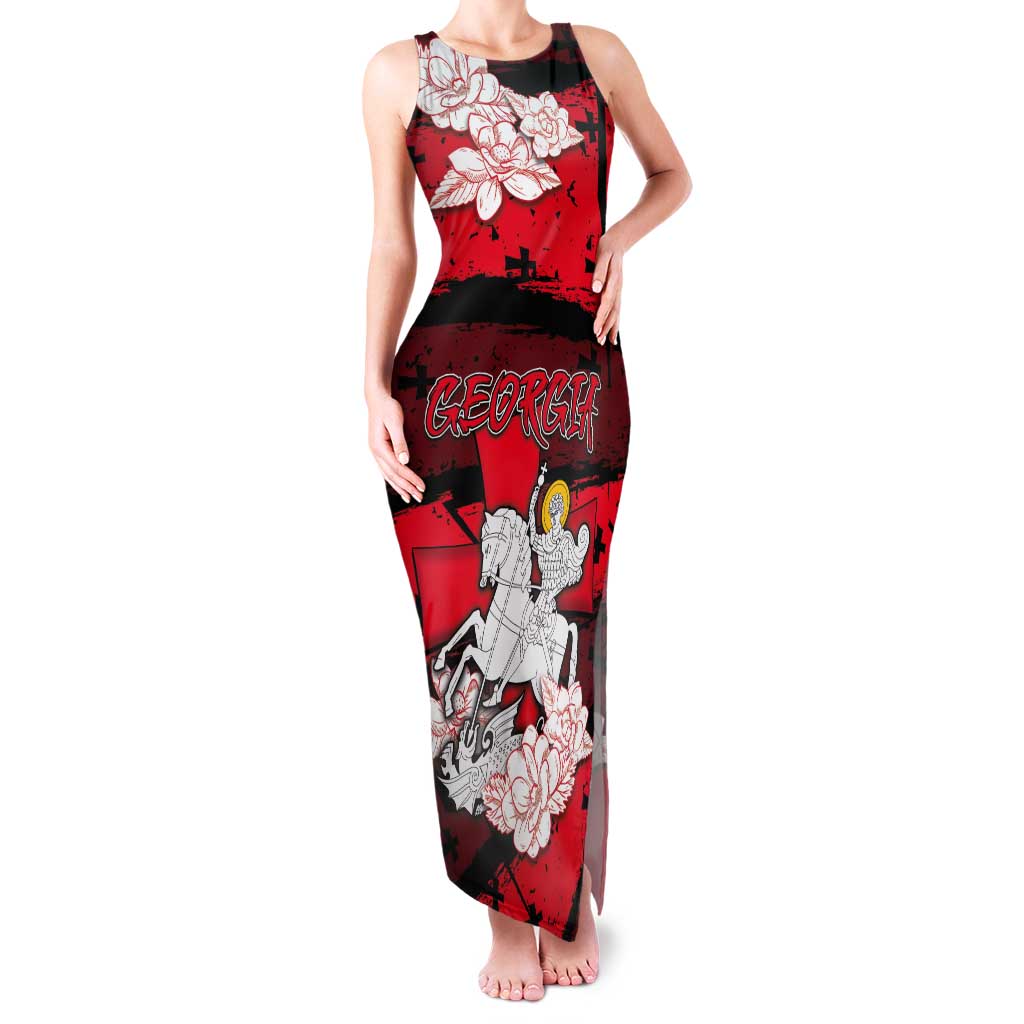 Personalized Georgia Tank Maxi Dress Patron Saint Symbol - Wonder Print Shop