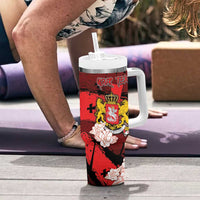Personalized Georgia Tumbler With Handle Patron Saint Symbol - Wonder Print Shop