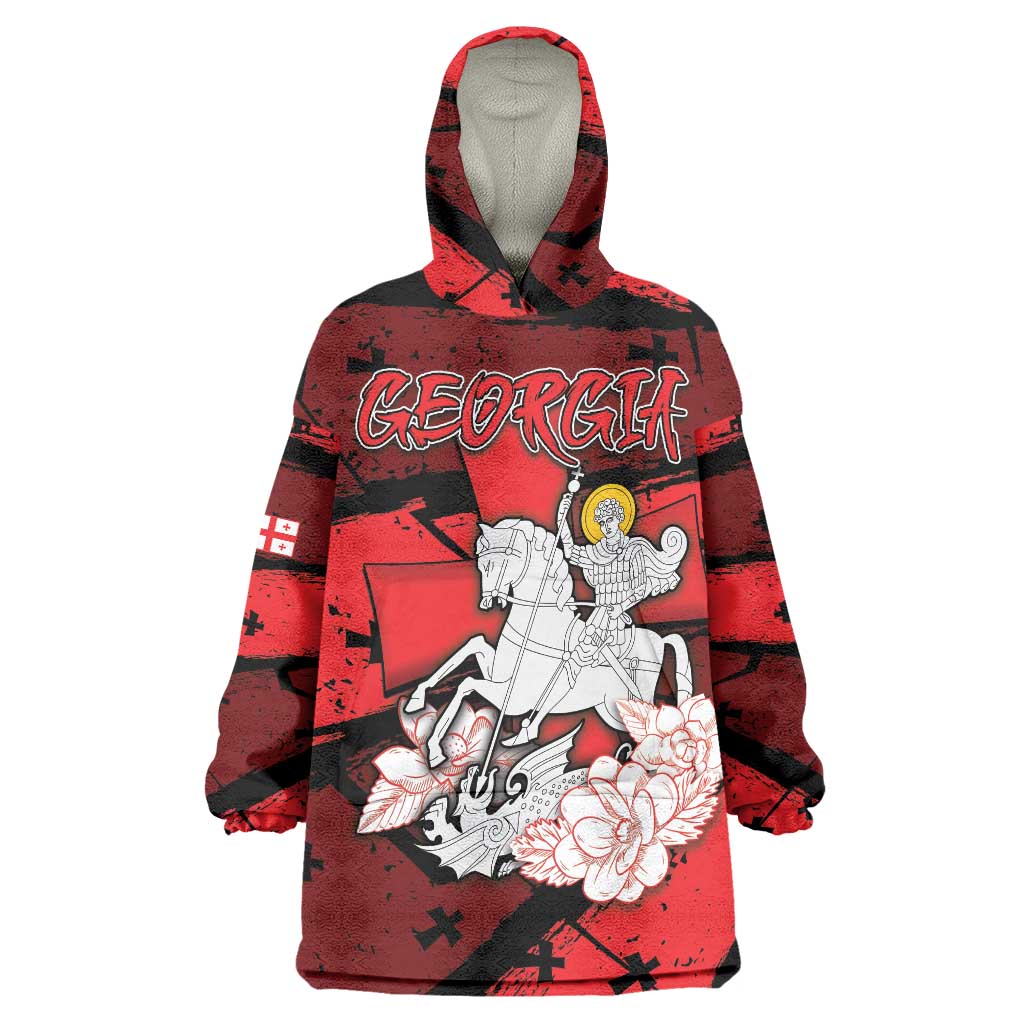 Personalized Georgia Wearable Blanket Hoodie Patron Saint Symbol - Wonder Print Shop