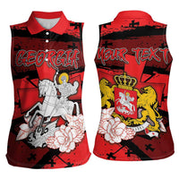 Personalized Georgia Women Sleeveless Polo Shirt Patron Saint Symbol - Wonder Print Shop