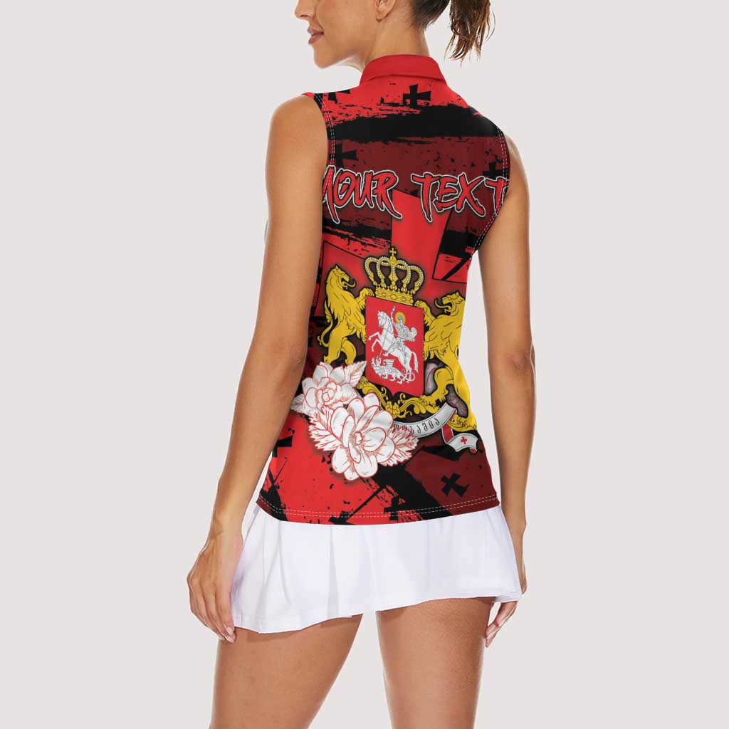 Personalized Georgia Women Sleeveless Polo Shirt Patron Saint Symbol - Wonder Print Shop